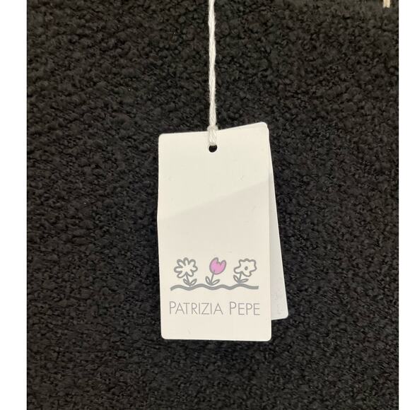 Patrizia Pepe Girls Black Maglia Boucle Long Sleeve Crew Neck Sweater Size S NWT - Picture 5 of 7